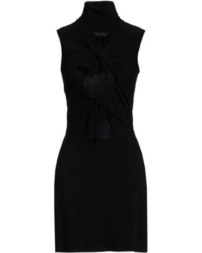 MSGM Mini Dress Viscose, Polyamide, Merino Wool - Black