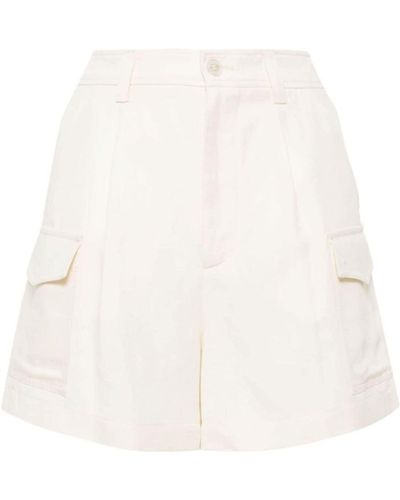 Woolrich Shorts mit Bundfalten - Weiß