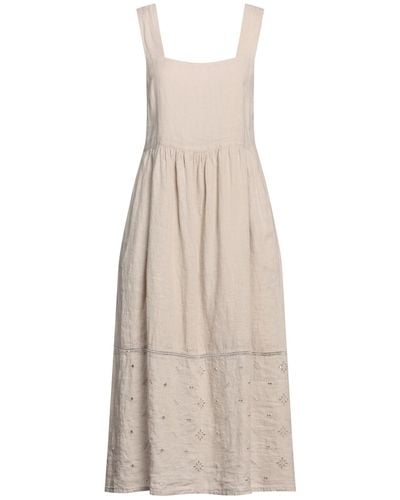 120% Lino Midi Dress - Natural