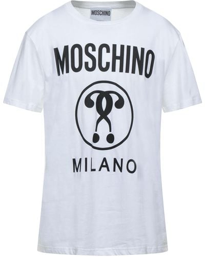 Moschino Camiseta con motivo de signos de interrogación y logo - Blanco