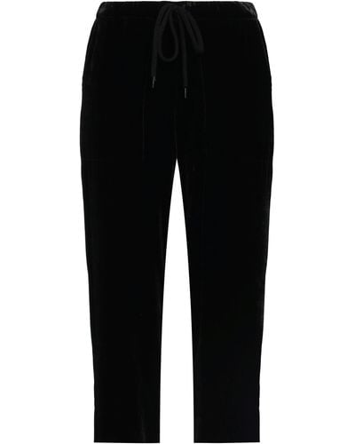 120% Lino Cropped Trousers - Black