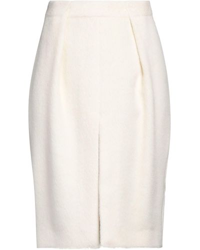 Victoria Beckham Ivory Midi Skirt Alpaca Wool, Wool, Polyamide - White