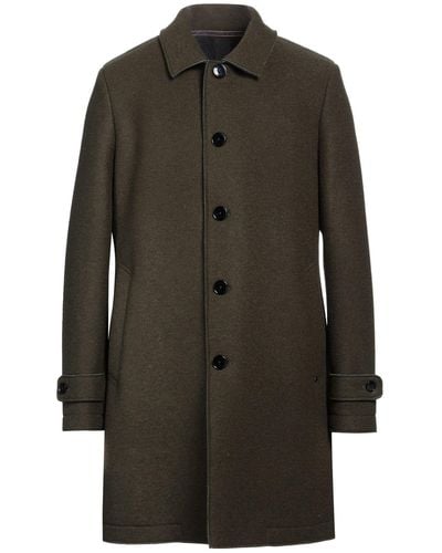 DISTRETTO 12 Military Overcoat & Trench Coat Polyester, Viscose, Virgin Wool - Gray