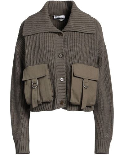 Blumarine Military Cardigan Wool, Cotton - Brown