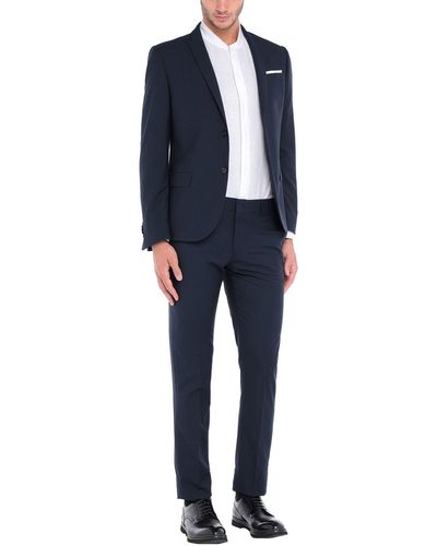 Grey Daniele Alessandrini Suit - Blue