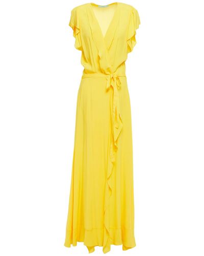 Melissa Odabash Brianna Ruffled Voile Maxi Wrap Dress - Yellow