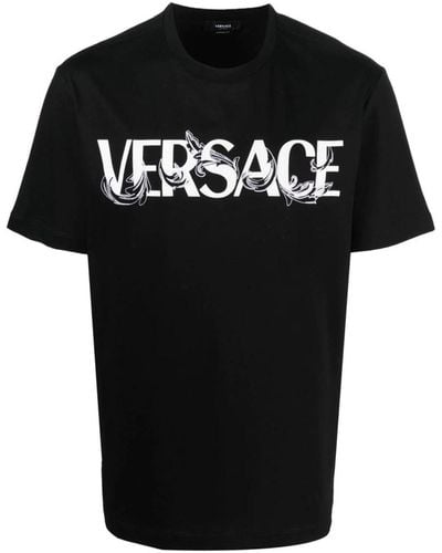 Versace La Maschera schwarzes T -Shirt mit Logo - Negro