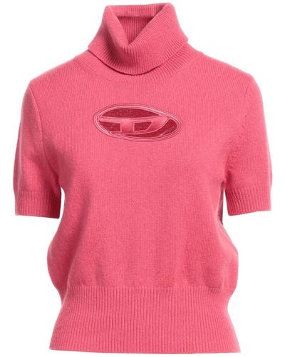 DIESEL M-argaret Short-sleeve Jumper With Cut-out Logo - Pink