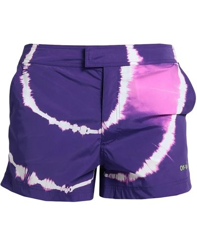 Off-White c/o Virgil Abloh Tie-dyed Swimming Shorts - Purple