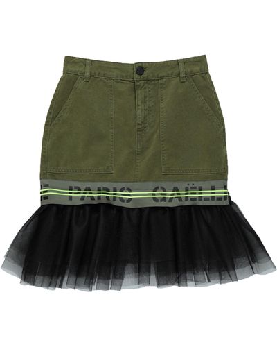 Gaelle Paris Denim Skirt - Green