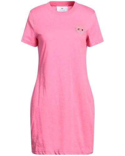Chiara Ferragni Fuchsia Mini Dress Cotton - Pink