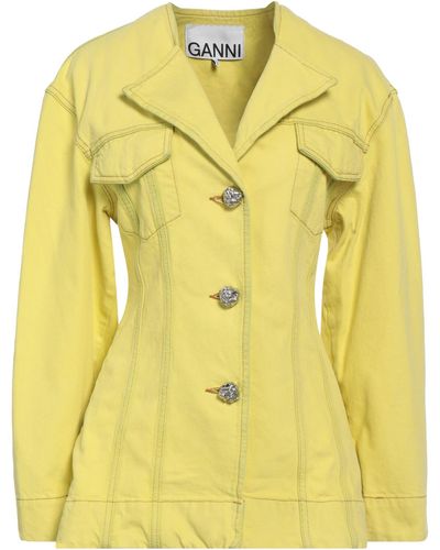 Ganni Denim Outerwear - Yellow