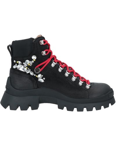 DSquared² Rhinestone-embellished Combat Boots - Black