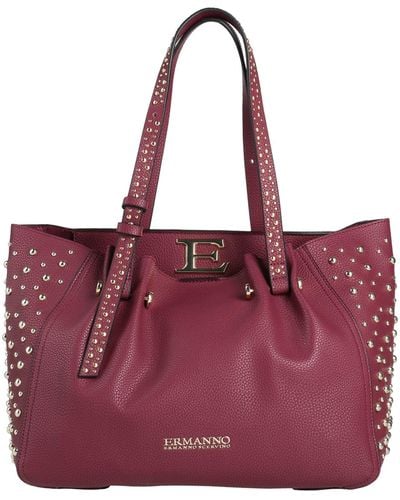 Ermanno Scervino Burgundy Handbag Polyurea - Purple