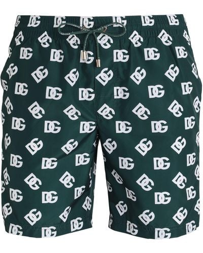 Dolce & Gabbana Dark Swim Trunks Polyester - Green