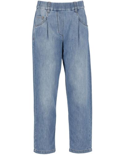 Brunello Cucinelli Pantalon en jean - Bleu