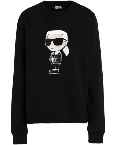 Karl Lagerfeld Ikonik Sweatshirt aus Bio-Baumwolle - Schwarz