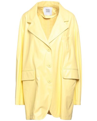 Douuod Overcoat & Trench Coat - Yellow