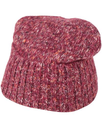 Kangra Garnet Hat Cotton, Alpaca Wool, Polyamide, Polyester - Red