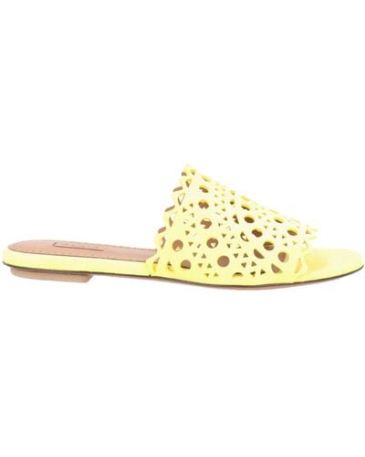 Alaïa Alaia Laser-cut Suede Sandals - Yellow
