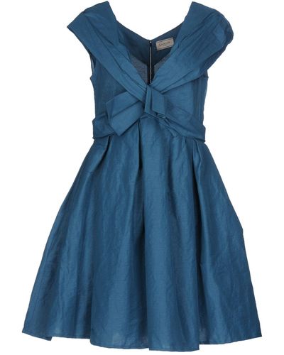 Lanvin Pastel Mini Dress Linen, Polyamide, Elastane - Blue