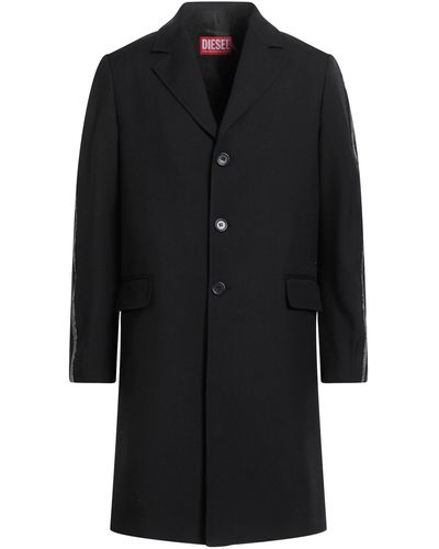 DIESEL Overcoat & Trench Coat - Black