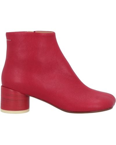 MM6 by Maison Martin Margiela Ankle Boots - Red