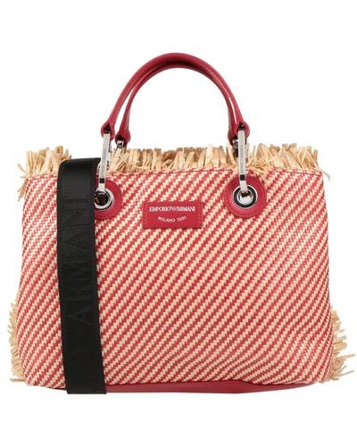 Emporio Armani Handbag Soft Leather, Straw - Pink