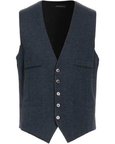 Jeordie's Midnight Tailored Vest Viscose, Polyamide, Elastane - Blue