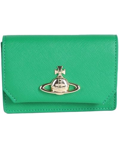 Vivienne Westwood Business Card Holder -- Document Holder Polyurethane, Recycled Polycotton, Polycotton - Green