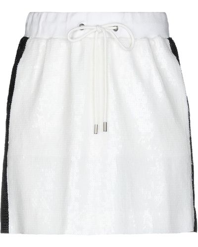 Alberta Ferretti Striped Sequined Woven Mini Skirt Ivory - White