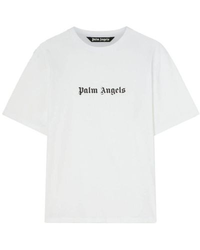 Palm Angels Camiseta Algodón logo - Blanco