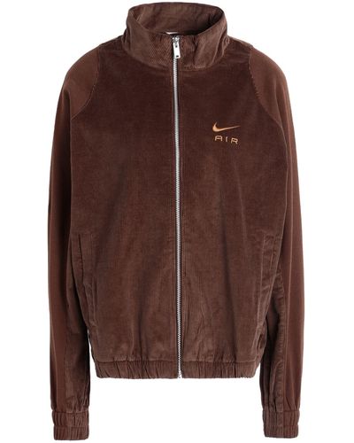 Nike Air Corduroy Fleece Full-Zip Jacket Sweatshirt Cotton - Brown