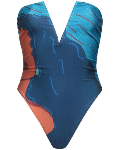 ME FUI One-piece Swimsuit - Blue