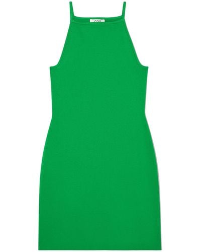 COS Eng Anliegendes Strickkleid In Minilänge - Grün