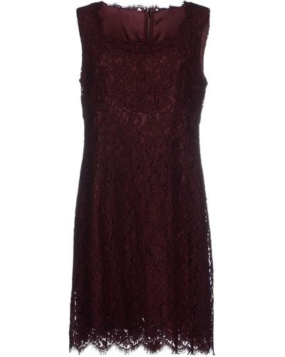Dolce & Gabbana Burgundy Mini Dress Cotton, Viscose, Pa - Purple