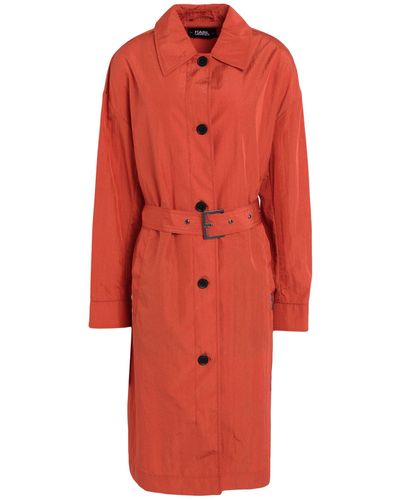 Karl Lagerfeld Overcoat & Trench Coat - Red
