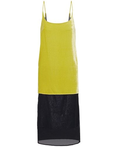 Cedric Charlier Midi Dress - Yellow