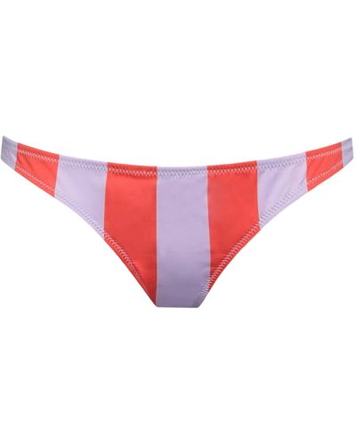 Solid & Striped Bikini Bottom - Purple