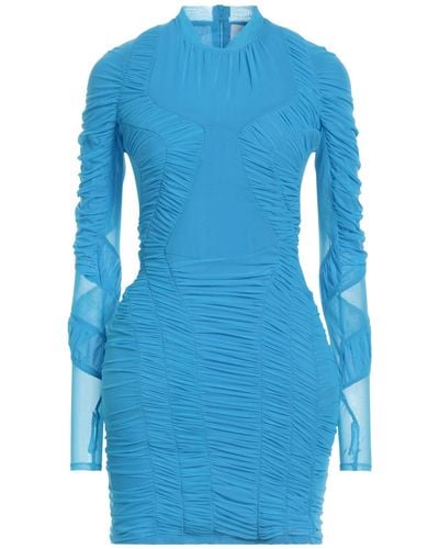Marine Serre Azure Mini Dress Polyamide, Viscose, Elastane - Blue