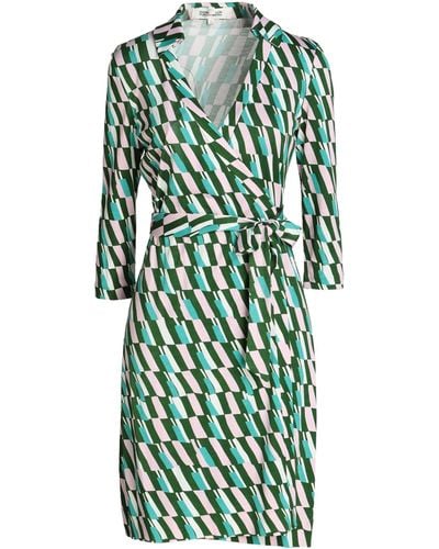 Diane von Furstenberg Wickelkleid aus Seide mit Print - Grün