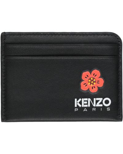 KENZO Document Holder Cow Leather - Black
