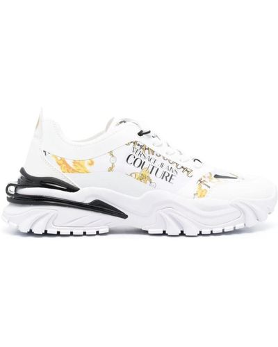 Versace Jeans Couture Sneakers Baroque in nylon e pelle sintetica - Bianco