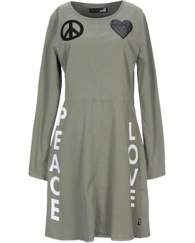 Love Moschino Military Mini Dress Cotton, Polyester, Elastane - Gray