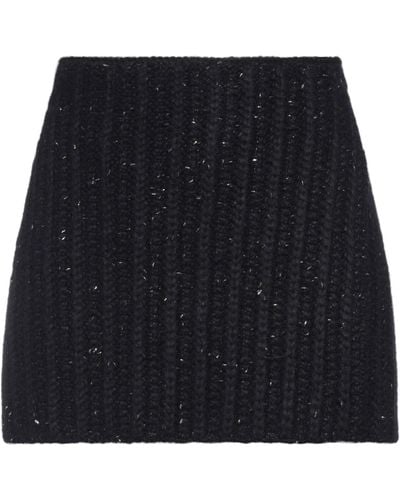 Alanui Midnight Mini Skirt Alpaca Wool, Polyamide, Viscose, Wool, Polyester - Black