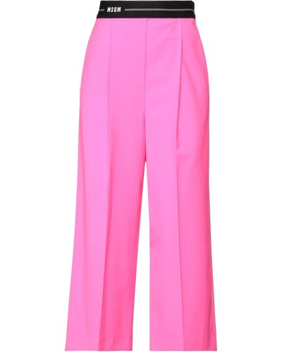 MSGM Cropped Trousers - Pink