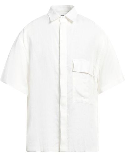 Les Hommes Shirt Linen - White