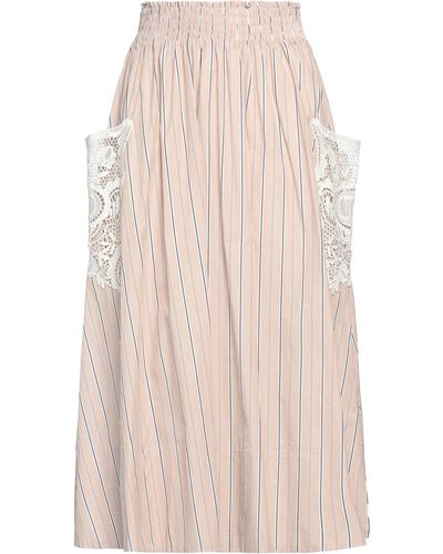 Twin Set Midi Skirt - Natural