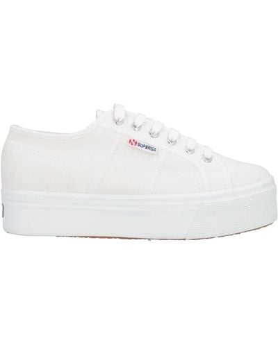 Superga Women's White 2790 Flatform Canvas Sneakers