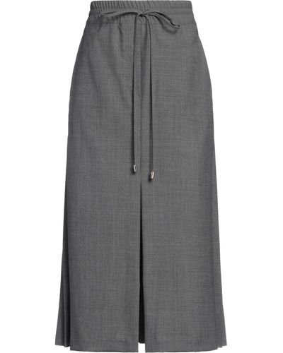 Semicouture Midi Skirt Polyester, Virgin Wool, Elastane - Grey